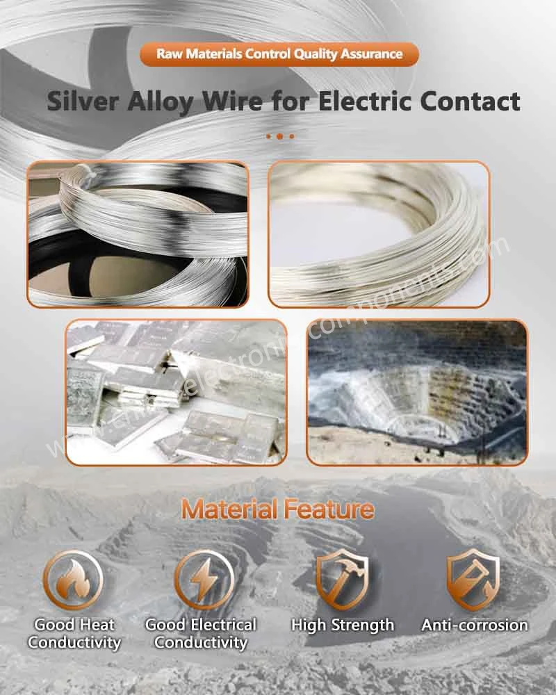Silver Alloy Raw Material for Silver Solid Contact Rivets Silver Alloy Raw Material for Silver Solid Contact Rivets